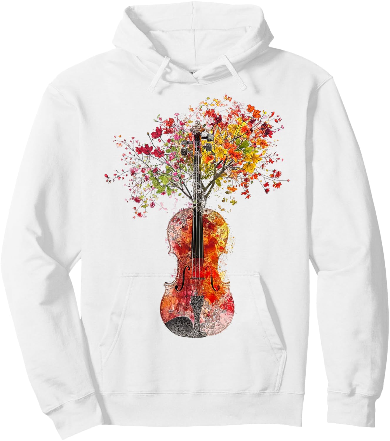 Violin Music Flowers Nature Graphic Violin Hoodie - Hoodie | White
