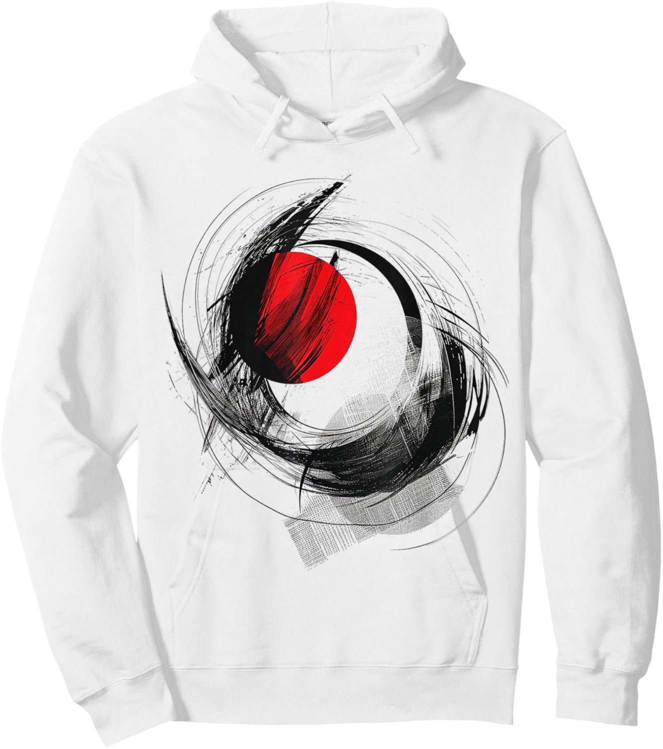Art Geometric Abstract Graphic Drawing Motif Art Hoodie - Hoodie | White