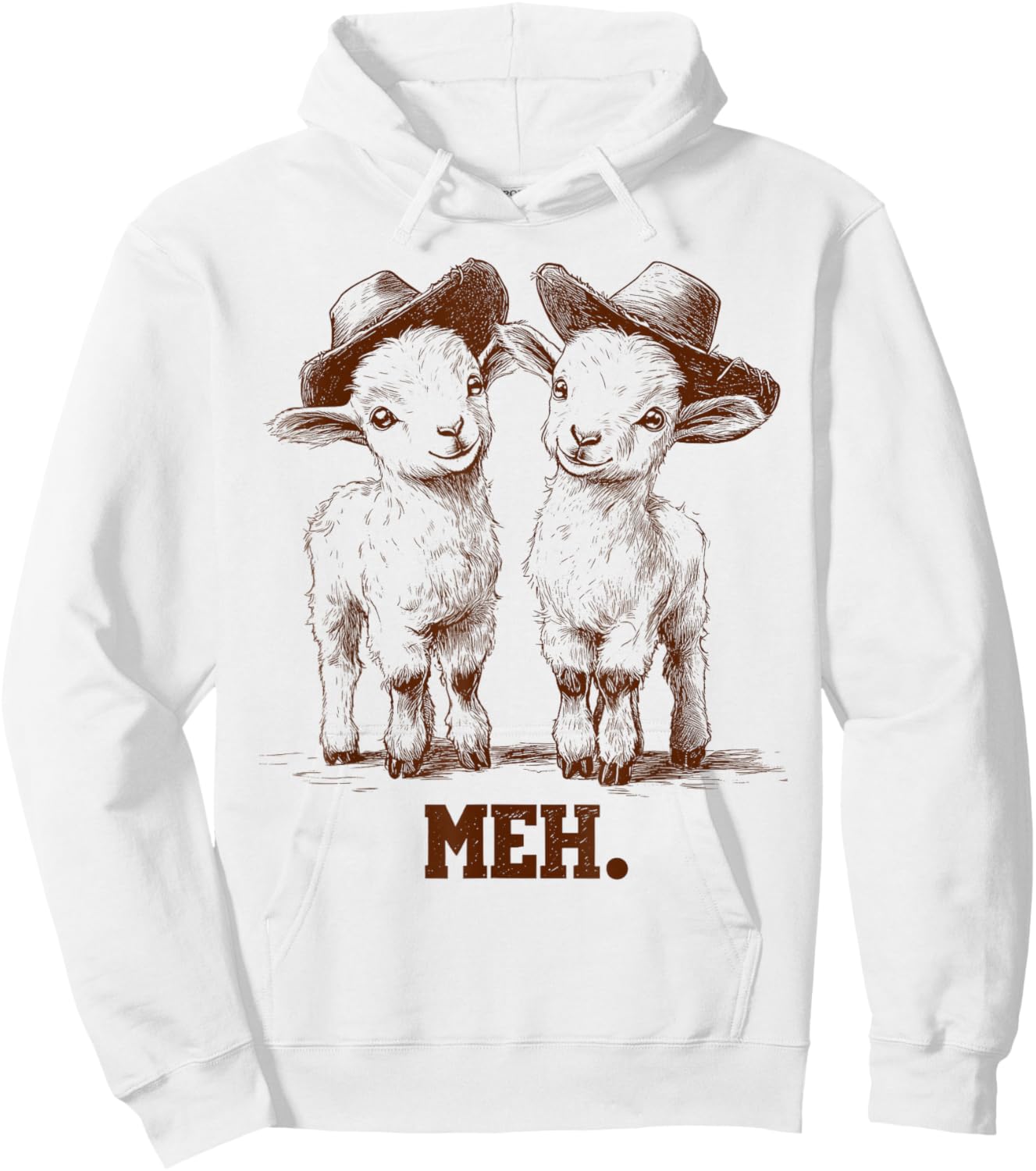 Meh Goat Meme Farm Animal Funny Farmer Animals Lover Hoodie - Hoodie | White