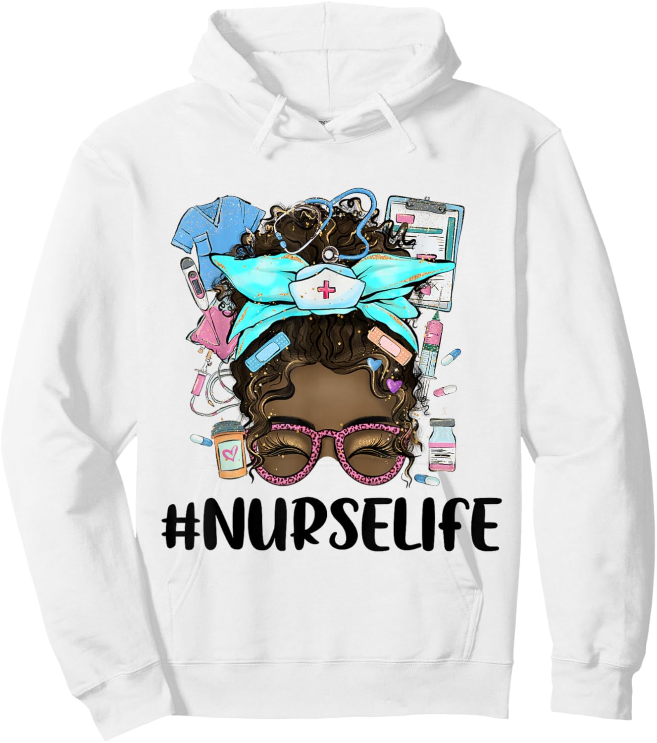 Black Nurse Life Proud Black Nurse Melanin Nurse Hoodie - Hoodie | White