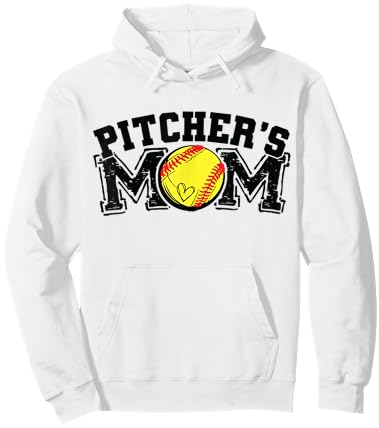 Softball Pitcher's Mom Hoodie - Hoodie | White