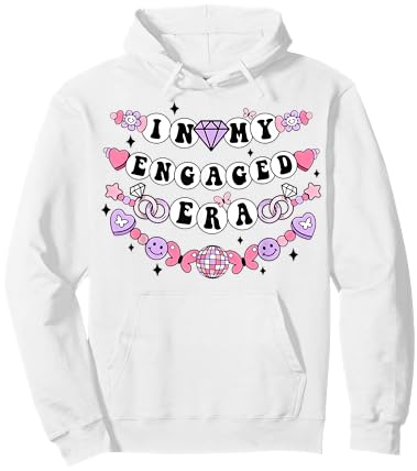 In My Engaged Era Disco Friendship Bracelet Mrs Fiance Bride Hoodie - Hoodie | White