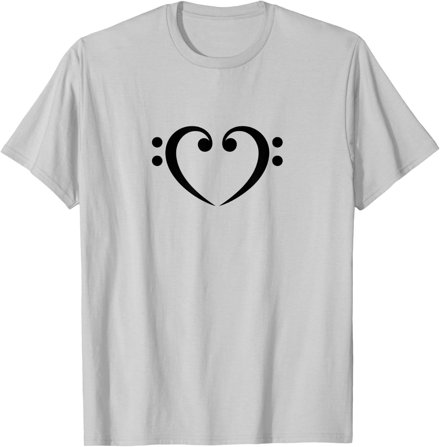 Bass, Clef, Heart, I LOVE, Music, Bassist, Musician, Band T-Shirt - T-Shirt | Ash