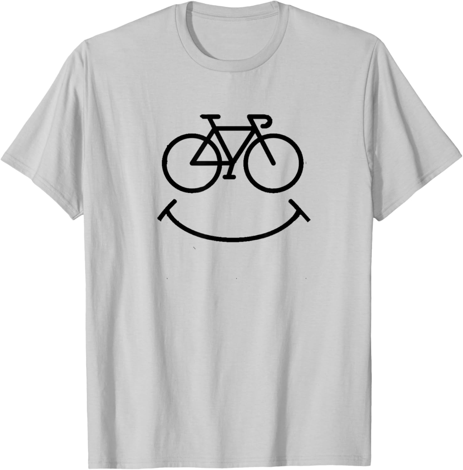 Funny Bicycle Smile for Cycling Fans Road Bike T-Shirt - T-Shirt | Ash