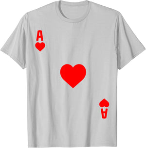 Ace of Hearts Cards Deck Halloween Costume T-Shirt - T-Shirt | Ash