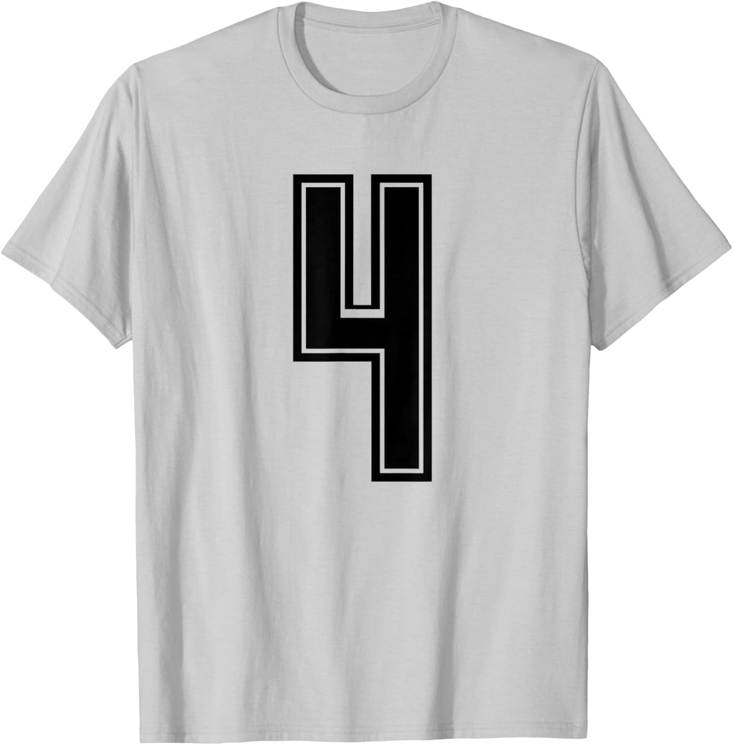 Jersey #4 Black Sports Team Jersey Number 4 T-Shirt - T-Shirt | Ash