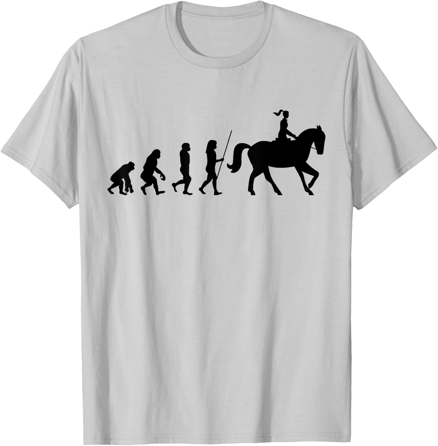 Evolution Horse Rider Dressage Horse Riding Stud T-Shirt - T-Shirt | Ash