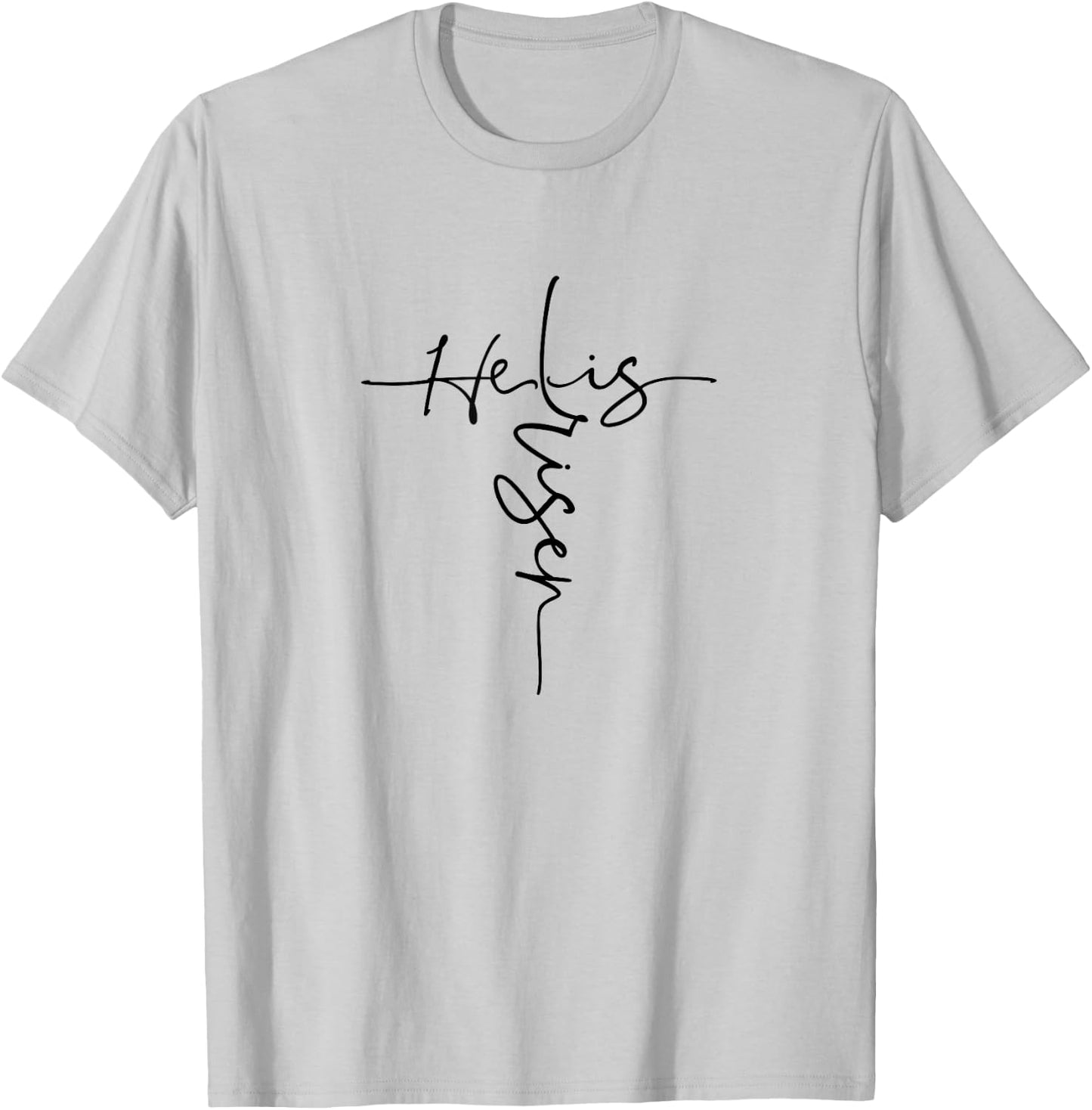 Easter | He is Risen Cross | Christian Apparel T-Shirt - T-Shirt | Ash