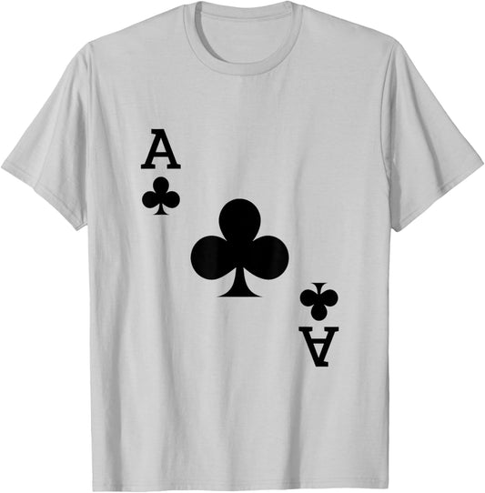 Ace of Clubs Deck of Cards Carnival Halloween Costume T-Shirt - T-Shirt | Ash