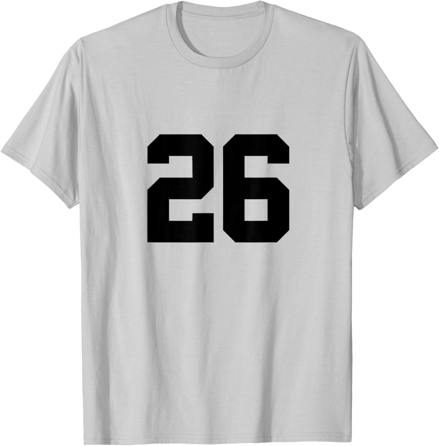 Number 26 (on Front / Back) Sports Team Jersey Number T-Shirt - T-Shirt | Ash