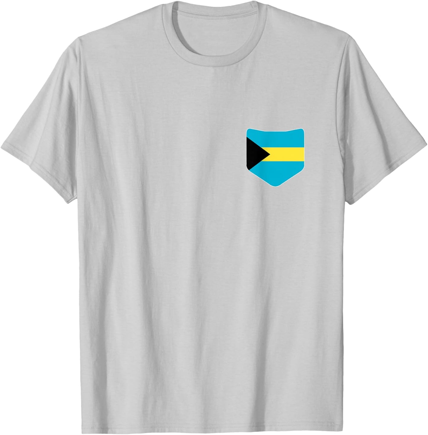The Bahamas Flag with Printed Bahamian Flag Pocket T-Shirt - T-Shirt | Ash