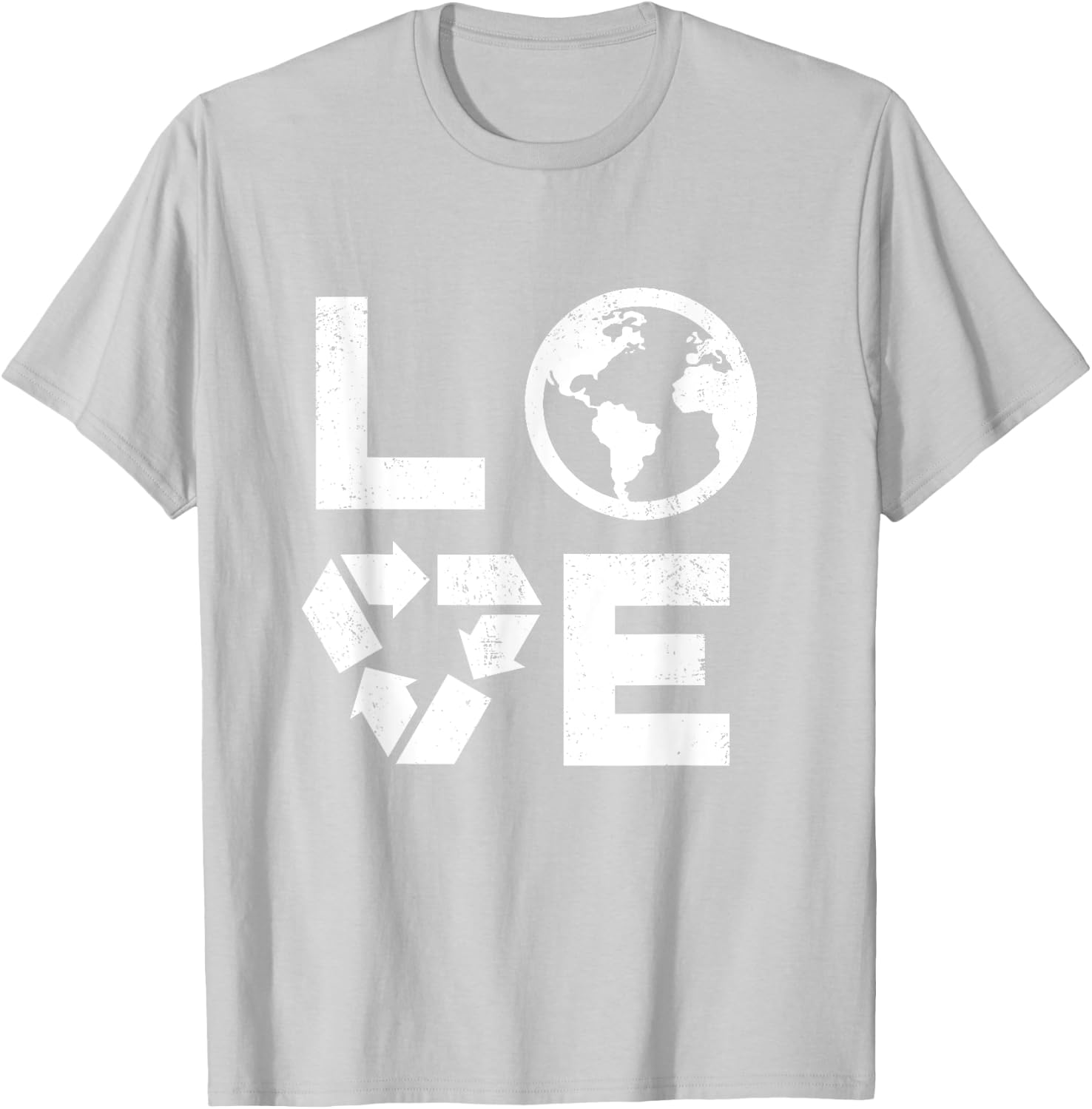 Liebe Earth Day 90s Vintage Recycled Children or Teachers Women Girls Kids T-Shirt - T-Shirt | Ash