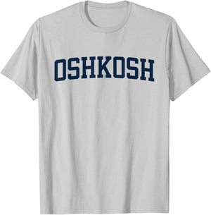 Oshkosh Wisconsin Collegiate Style Varsity Block Letter T-Shirt - T-Shirt | Ash