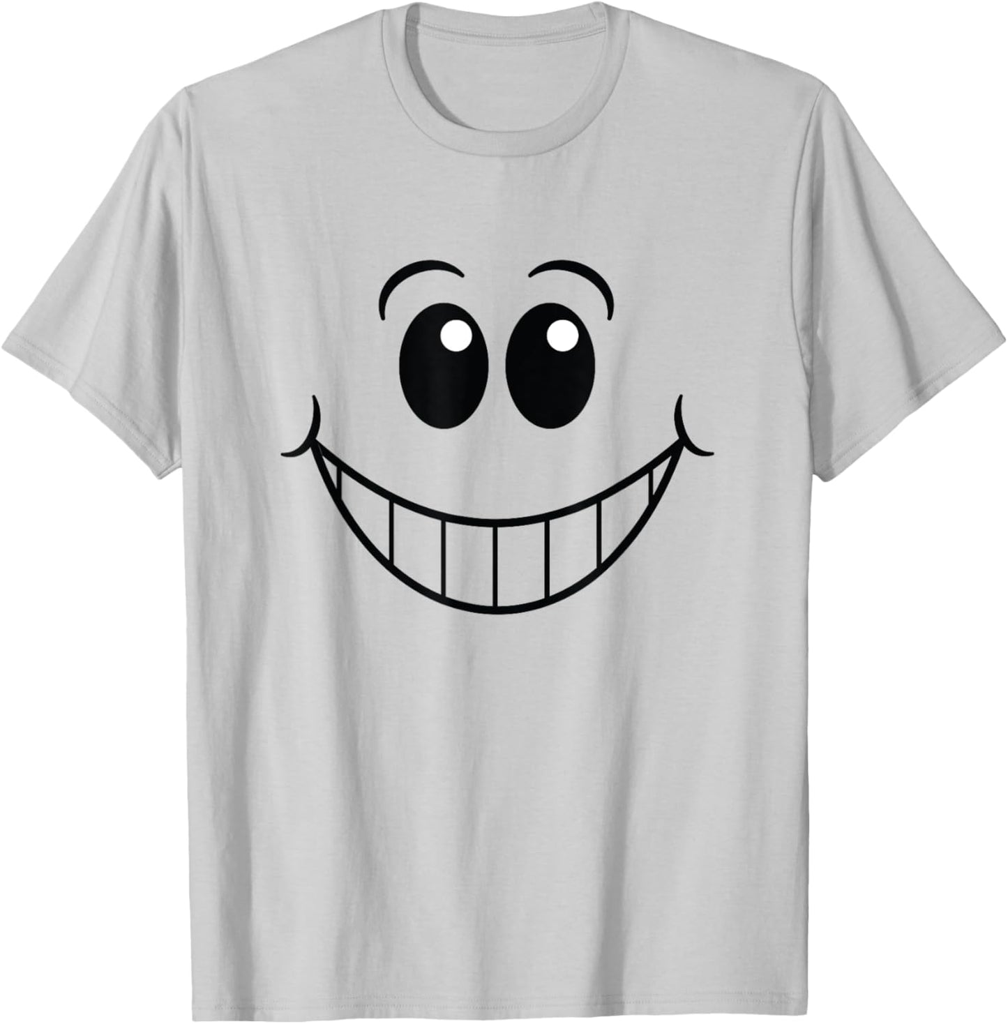 Funny Smiling Emoticon Men Women Happy Face Smile T-Shirt - T-Shirt | Ash