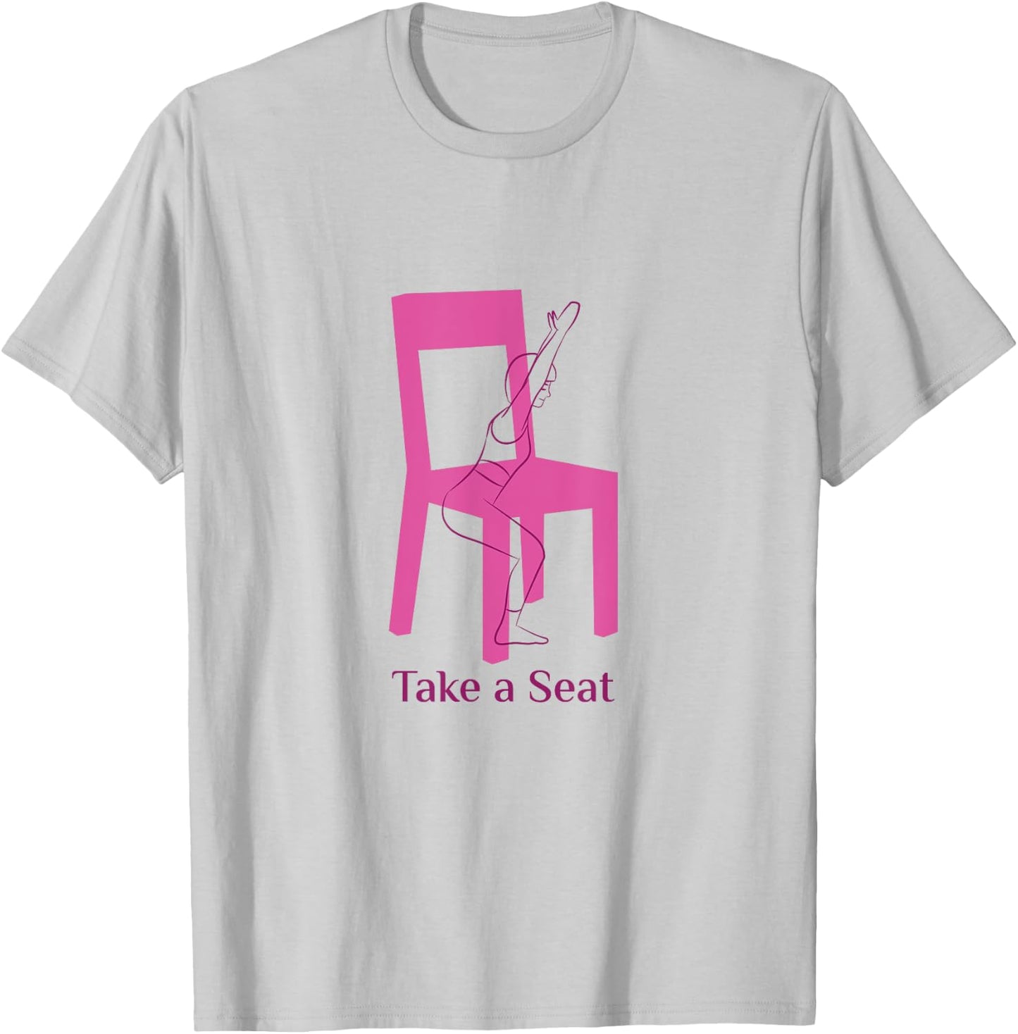 Asana Yoga Poses Chair Pose Utkatasana Funny Women Yogini T-Shirt - T-Shirt | Ash