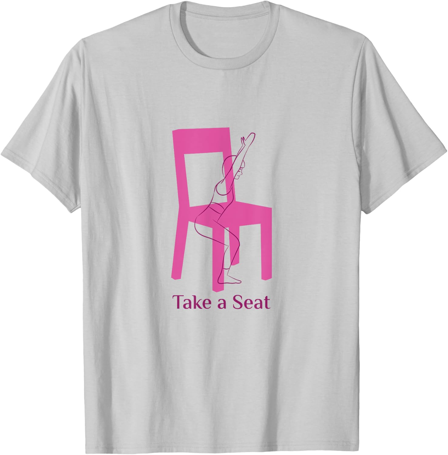 Asana Yoga Poses Chair Pose Utkatasana Funny Women Yogini T-Shirt - T-Shirt | Ash