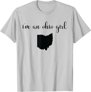 I'm An Ohio Girl - State Map Ohio State T-Shirt - T-Shirt | Ash