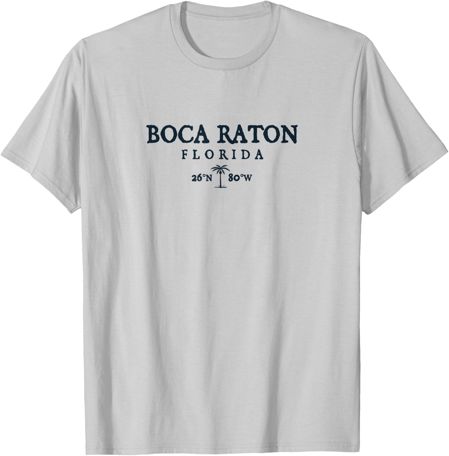 Boca Raton Florida Palm Tree Surf Beach Gift T-Shirt - T-Shirt | Ash