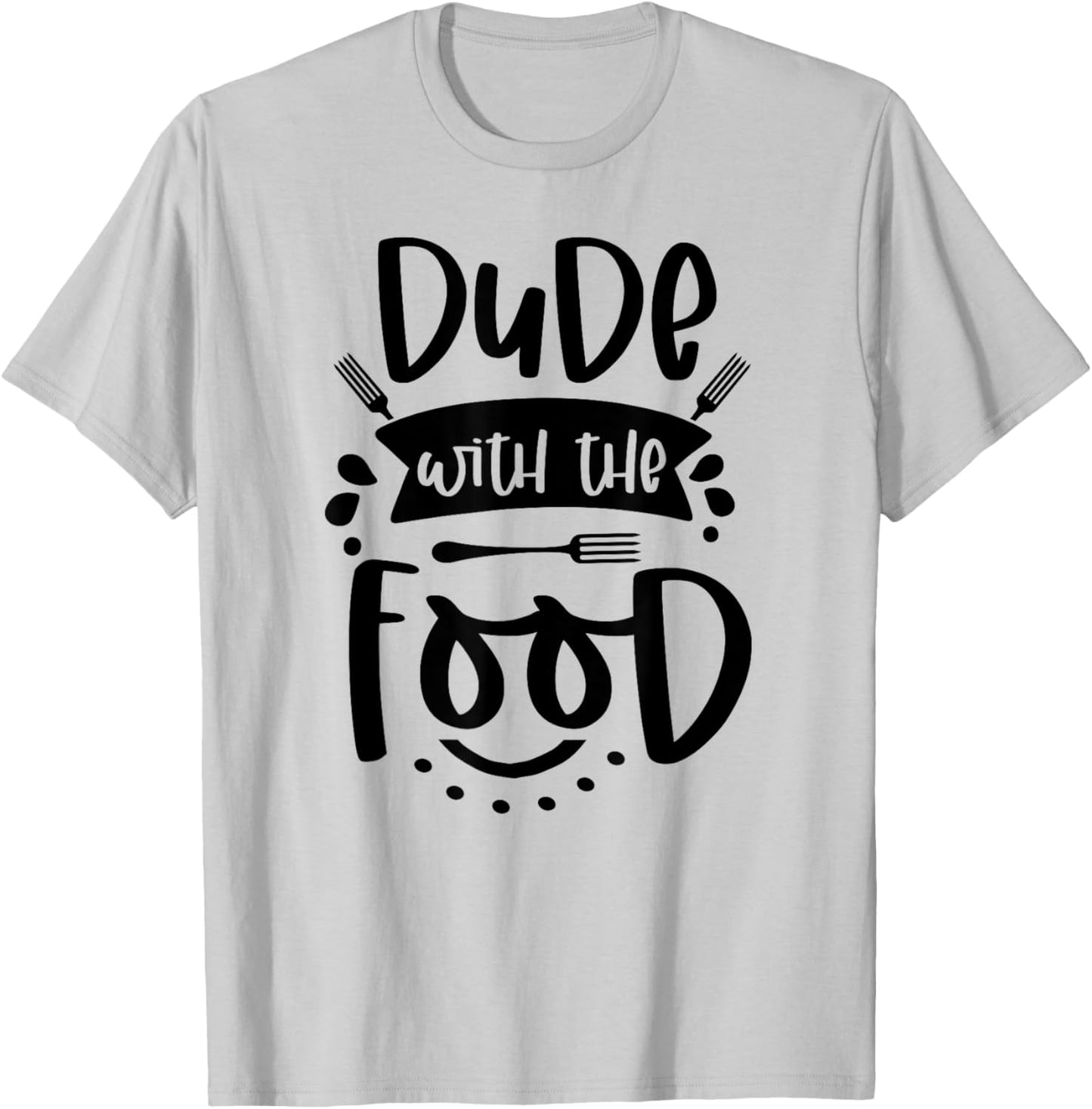 Dude with Food Graphic Top T-Shirt - T-Shirt | Ash