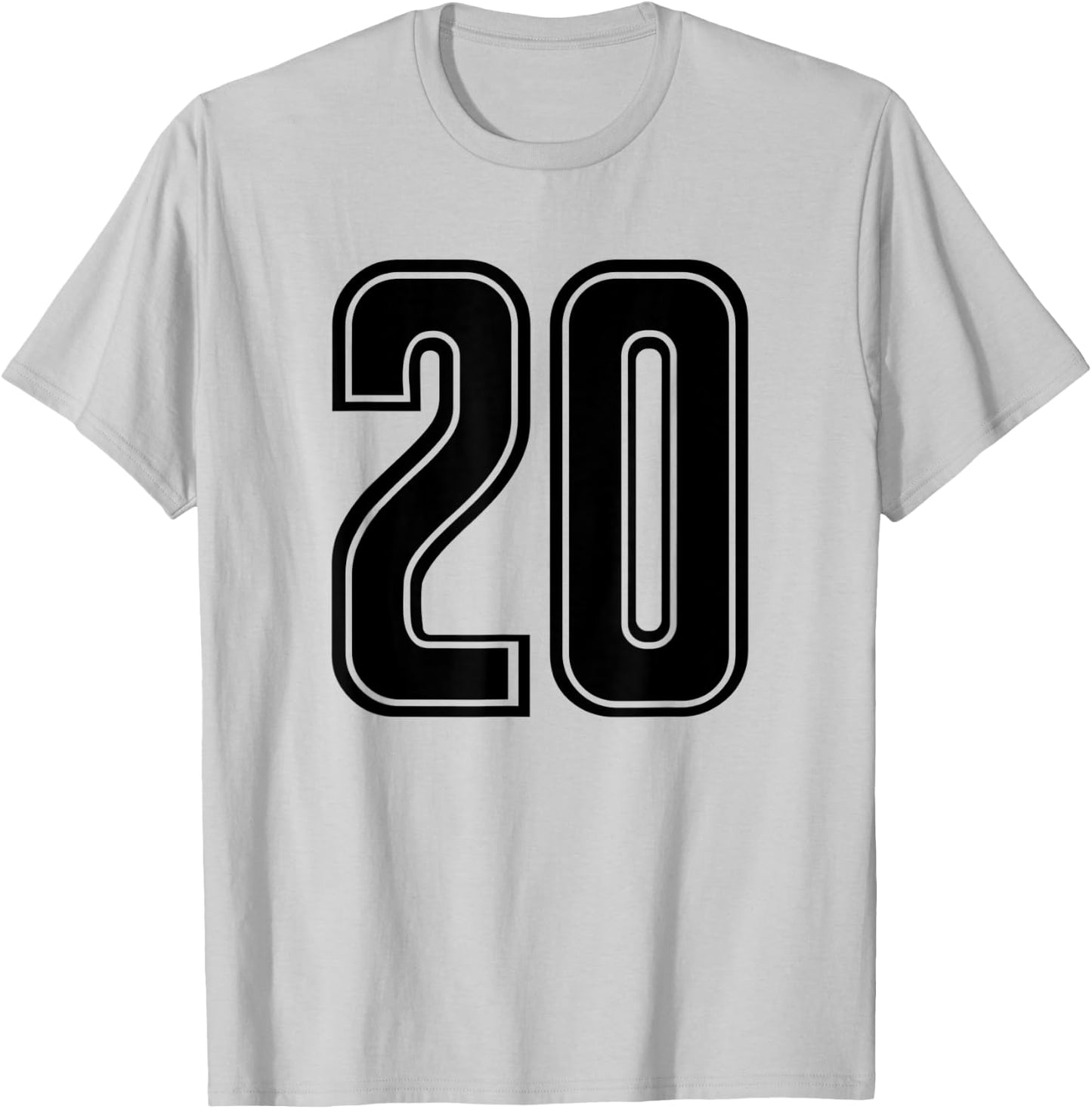 Jersey #20 Black Sports Team Jersey Number 20 T-Shirt - T-Shirt | Ash