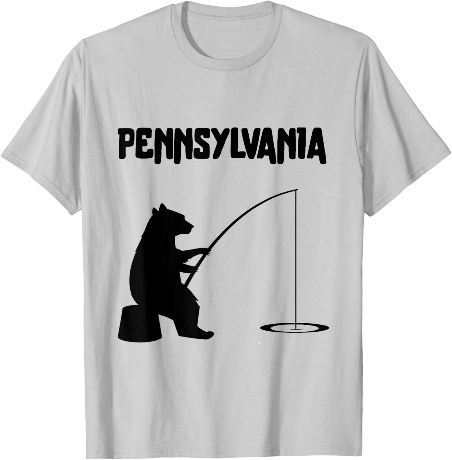 Pennsylvania Shirt | PA Bear Fishing T-Shirt - T-Shirt | Ash