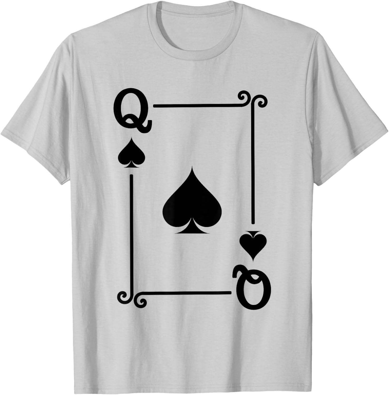 Playing Cards Costume - Queen Spades Card - Queen Card T-Shirt - T-Shirt | Ash