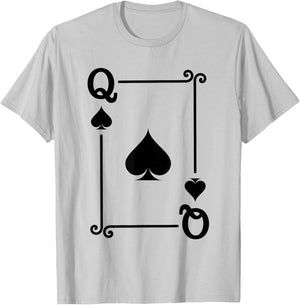 Playing Cards Costume - Queen Spades Card - Queen Card T-Shirt - T-Shirt | Ash