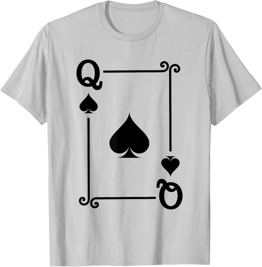 Playing Cards Costume - Queen Spades Card - Queen Card T-Shirt - T-Shirt | Ash