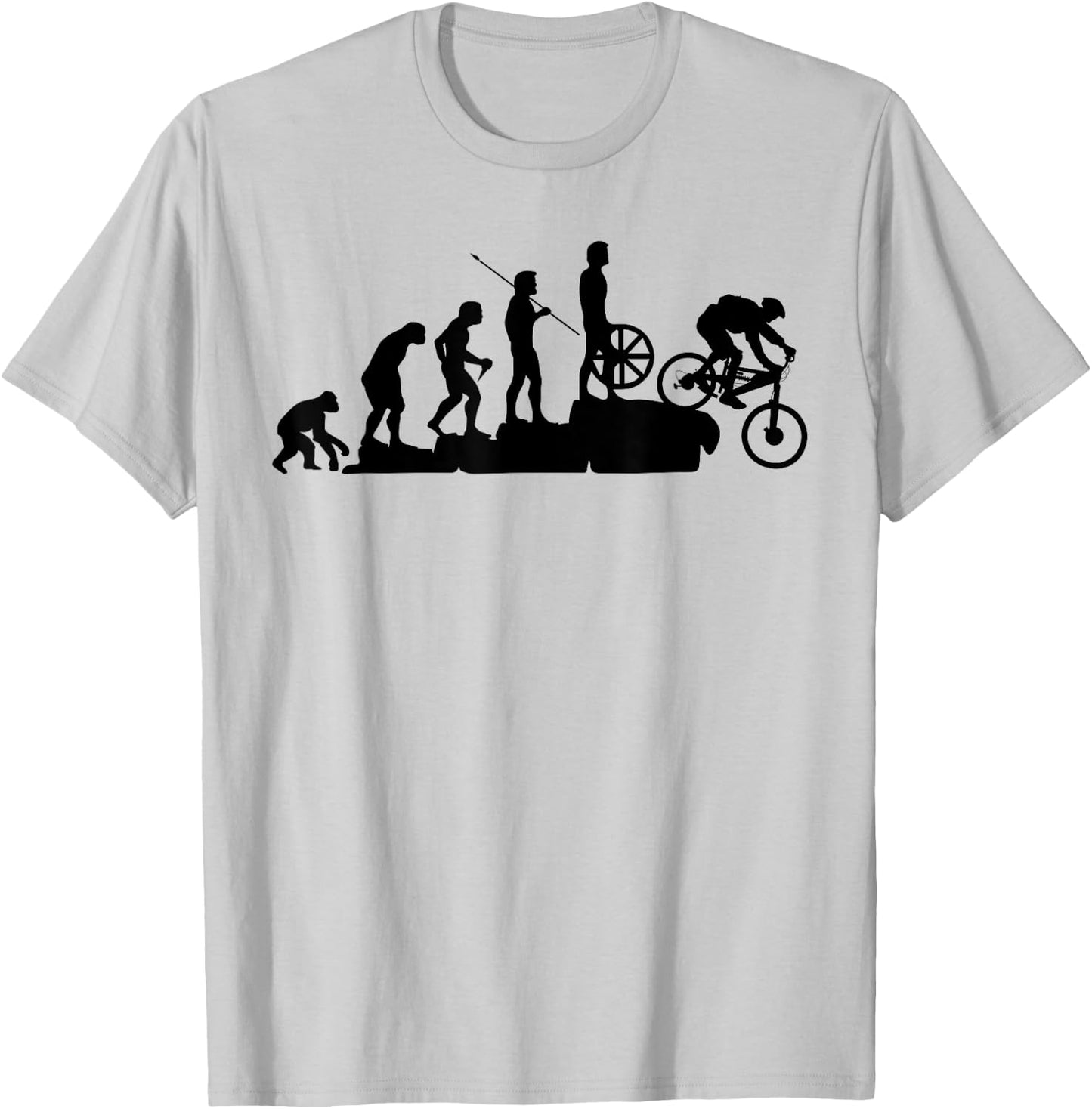MTB mountain biker evolution downhill bike rider gift T-Shirt - T-Shirt | Ash