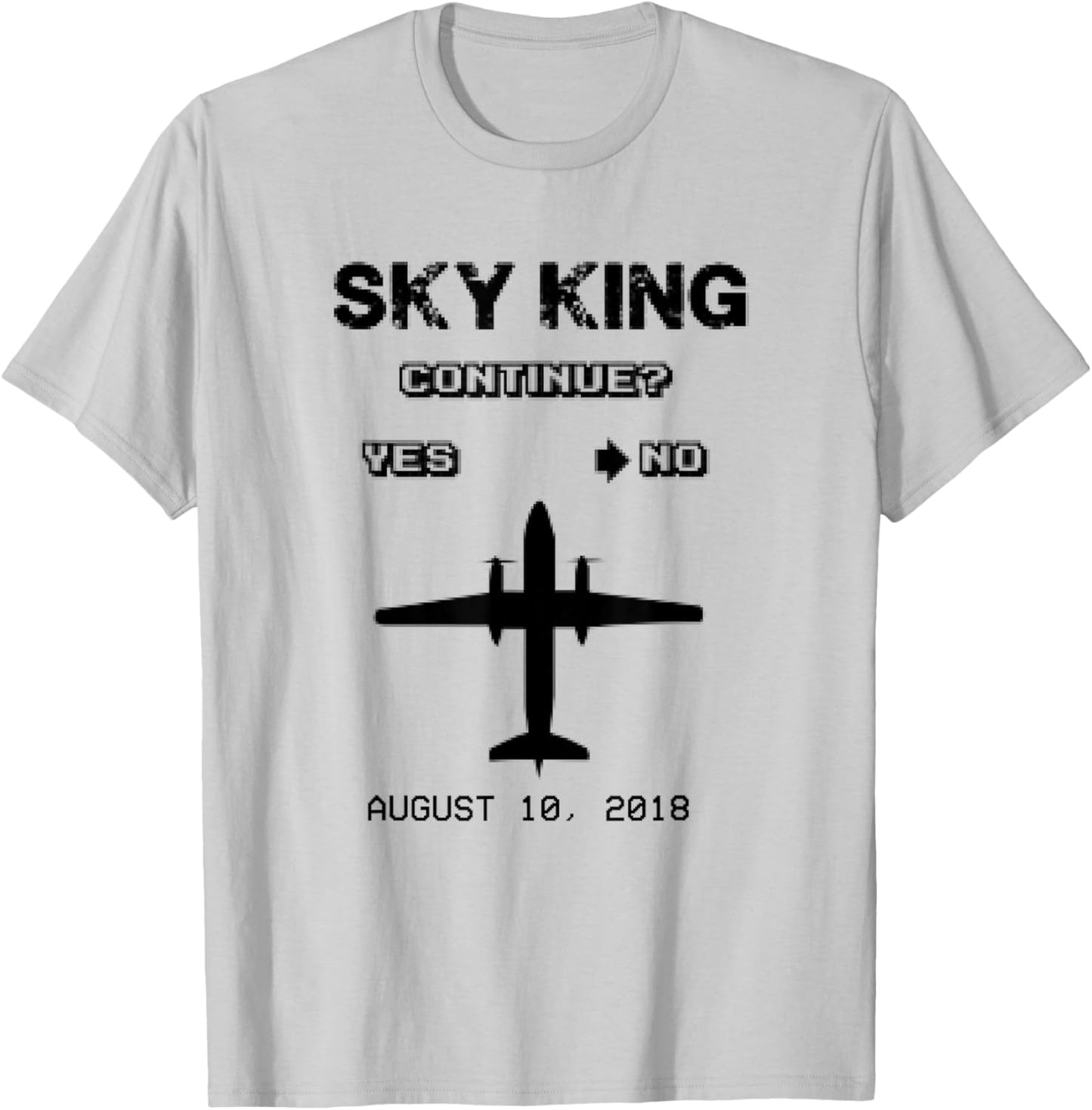 Sky King - Fly it Like You Stole It - Plane Continue T-Shirt - T-Shirt | Ash