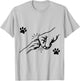 Dog Paw Fist Bump Best Friend Pet Designs Women Dog Lovers Grey Small Modern Graphic T-Shirt - T-Shirt | Ash