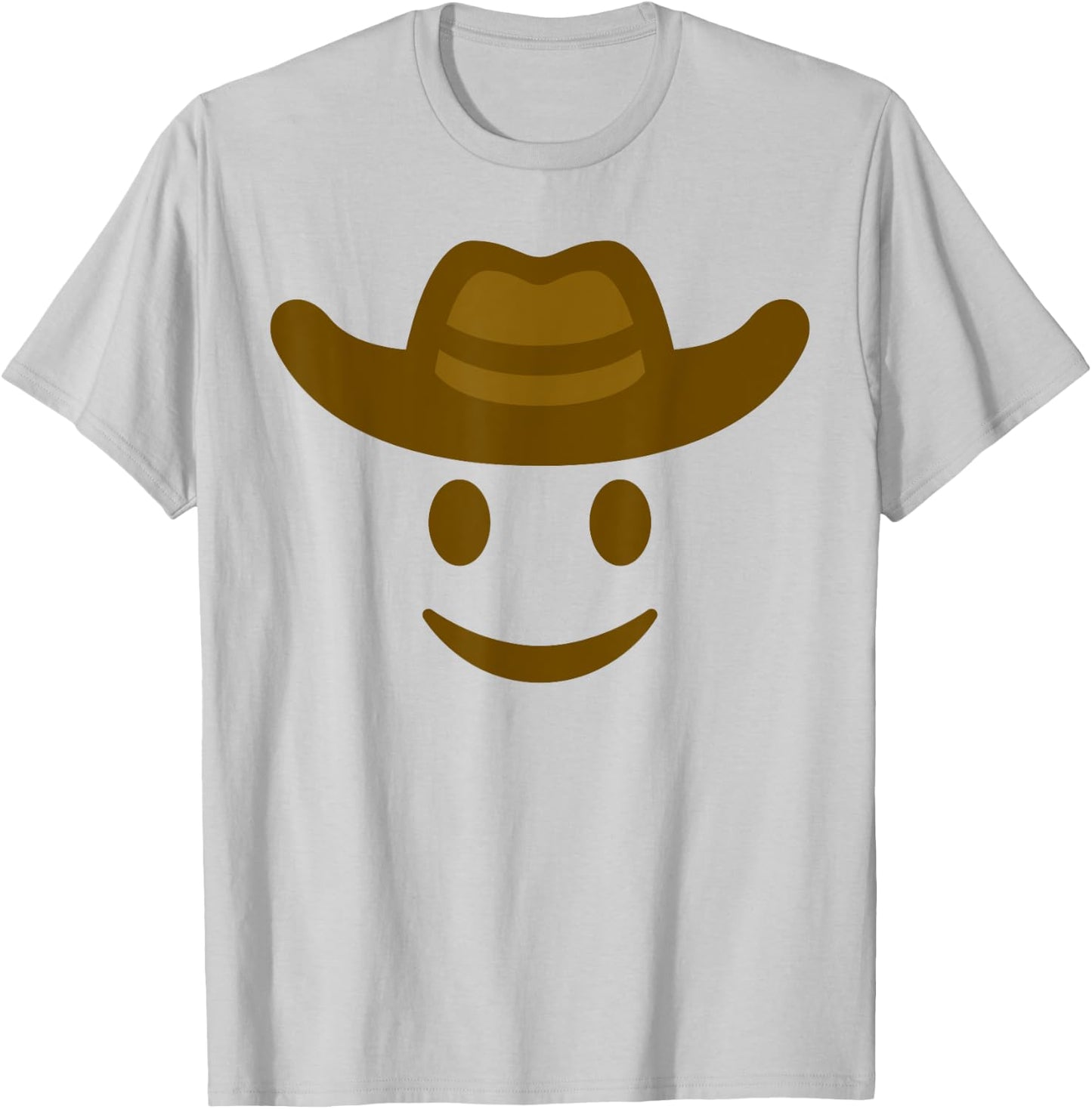 Cowboy Hat Emoticon Face Yeehaw Gift Cowboy Lovers T-Shirt - T-Shirt | Ash