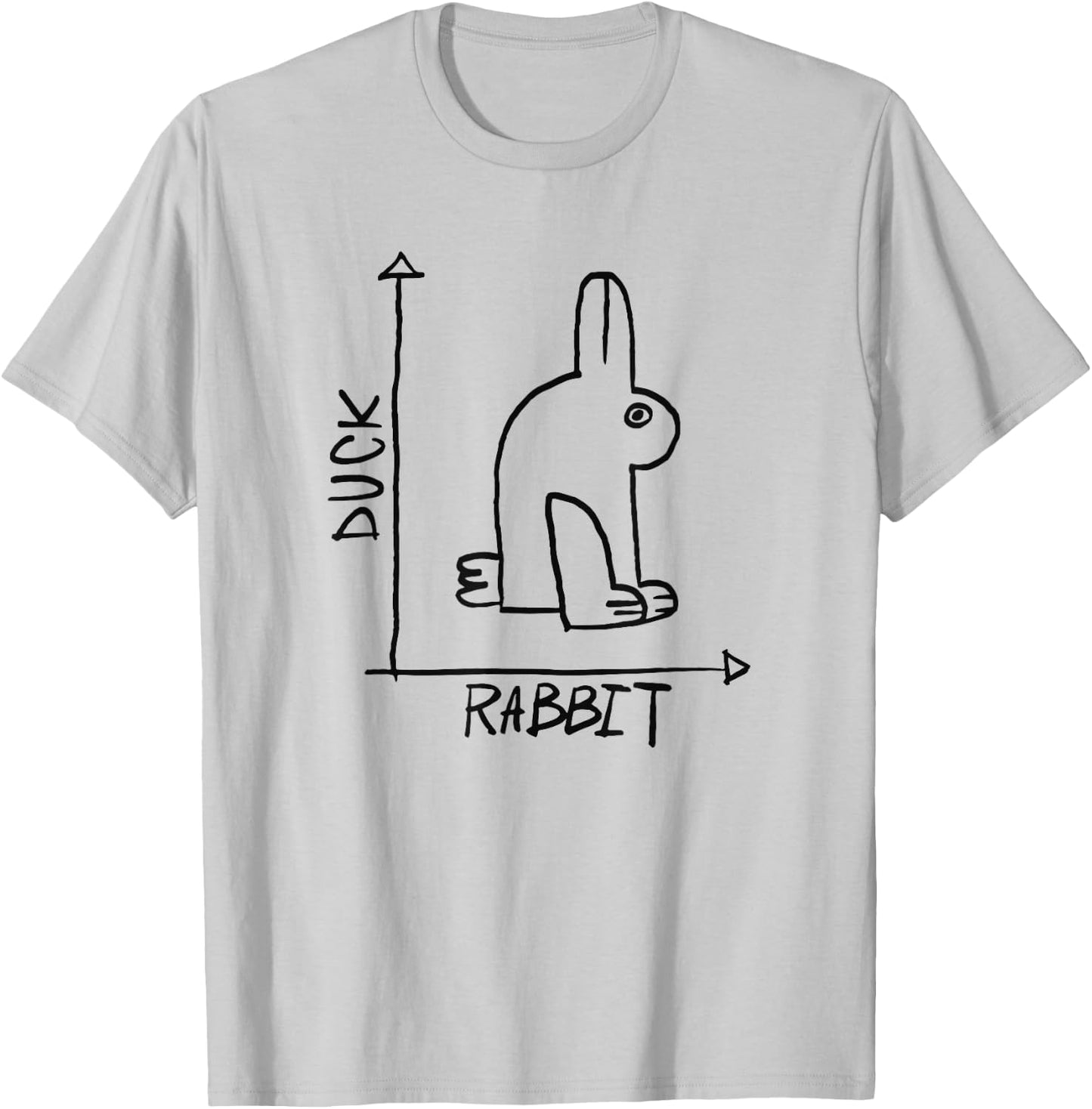 Funny Science Nerd Duck Rabbit Physics Math Geek Gift Short Sleeve T-Shirt - T-Shirt | Ash