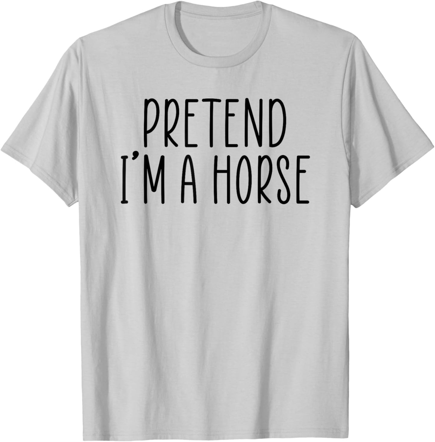 Funny Easy Lazy Halloween Pretend I'm A Horse Costume T-Shirt - T-Shirt | Ash