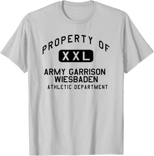 Property of Garrison Wiesbaden Athletic Department T-Shirt - T-Shirt | Ash