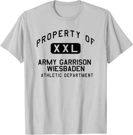 Property of Garrison Wiesbaden Athletic Department T-Shirt - T-Shirt | Ash