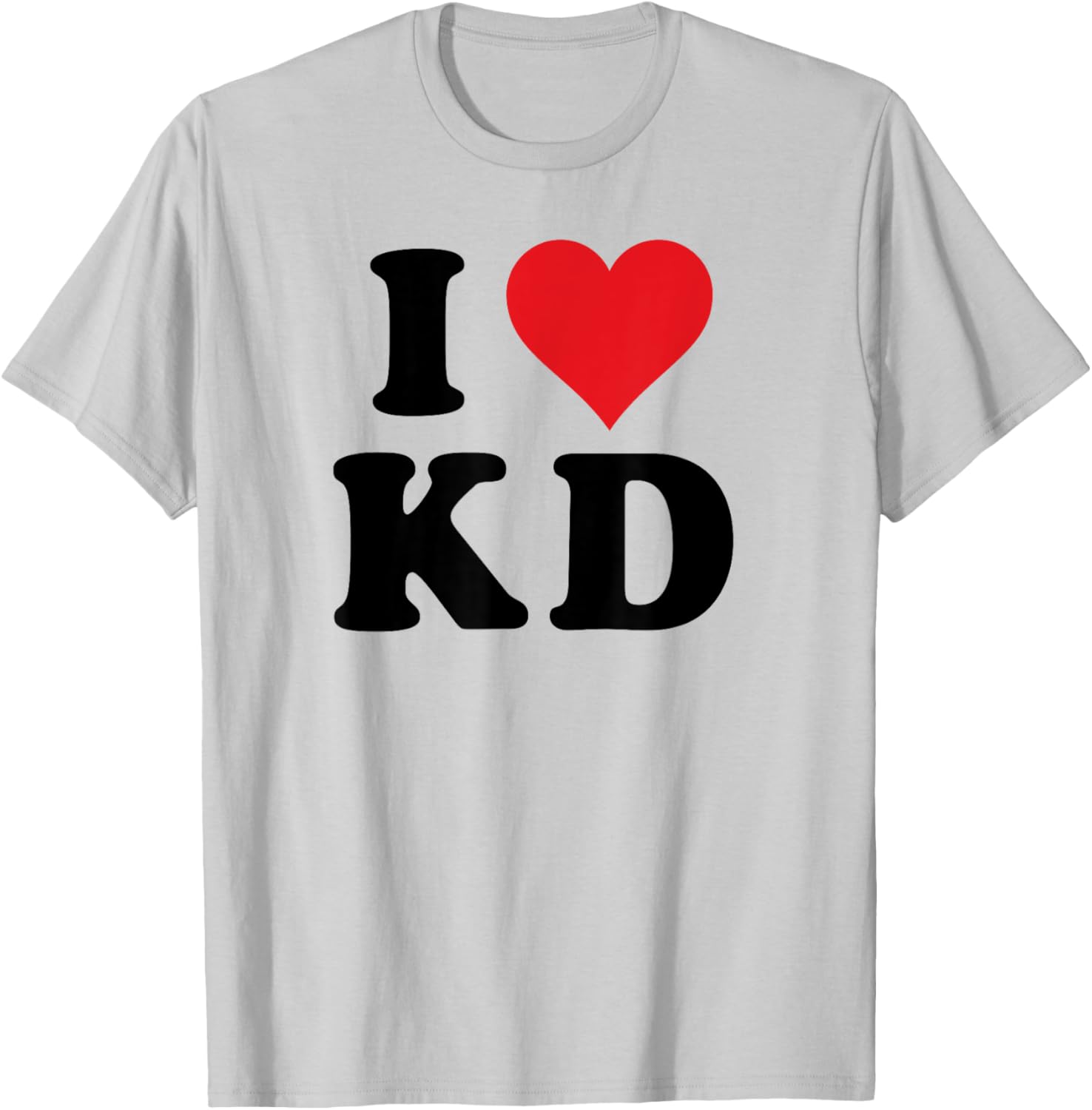 I Heart KD Initials I Love K.D. First And Last Name K D T-Shirt - T-Shirt | Ash