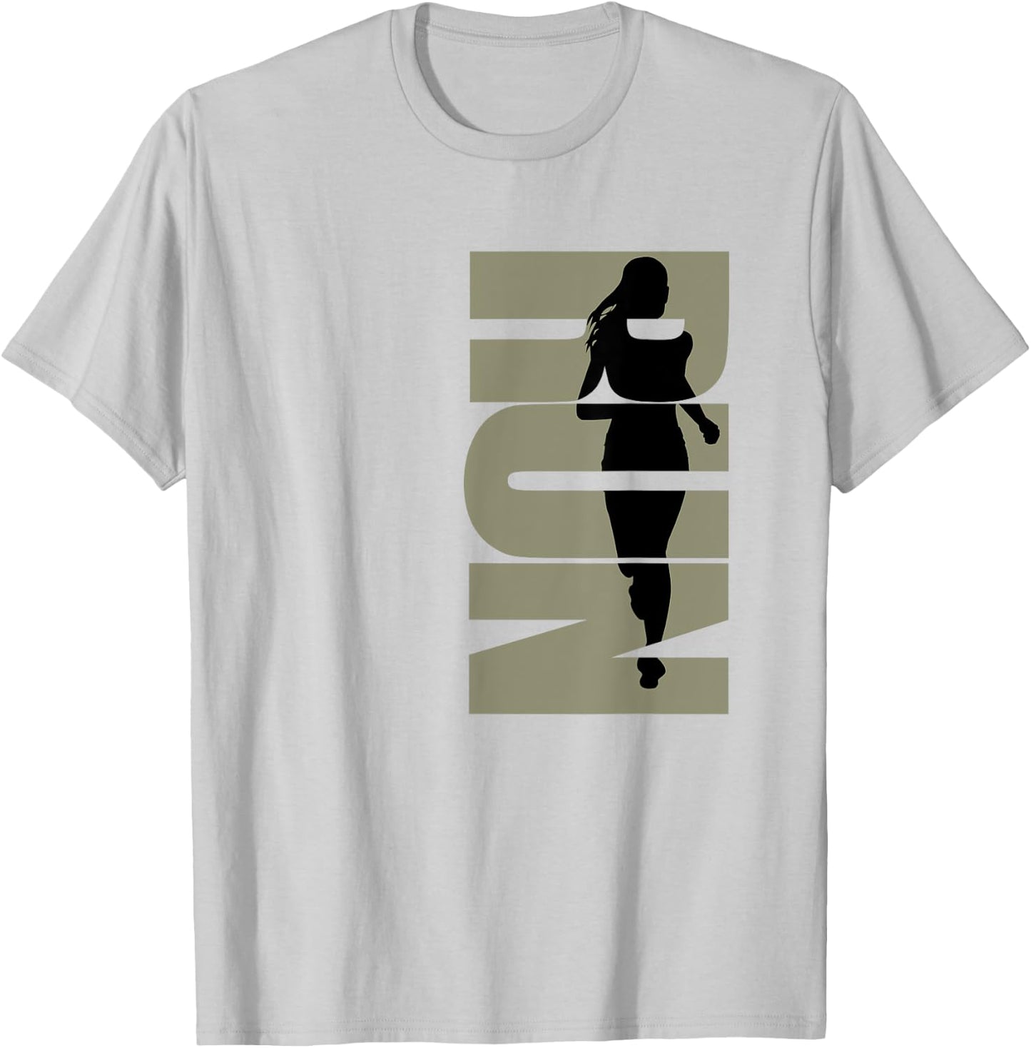 Ladies Run logo sand T-Shirt - T-Shirt | Ash