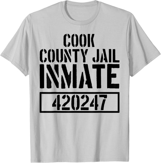 Cook County Jail Inmate T Shirt - Prison Halloween Costume T-Shirt - T-Shirt | Ash