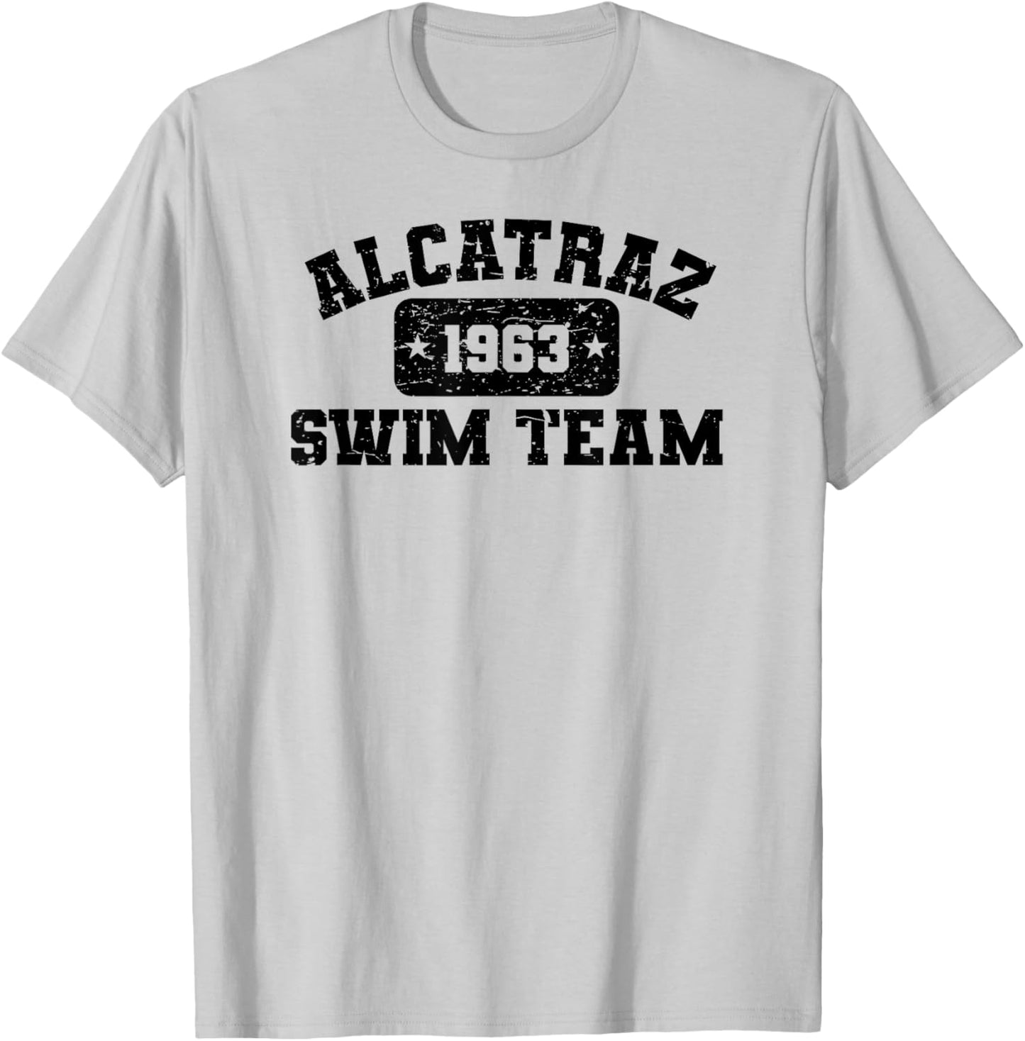 Old Man and the Ts Alcatraz Swim Team - Vintage Athletic Distressed T-Shirt - T-Shirt | Ash