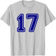 Number #17 Blue Varsity Favorite Number 17 T-Shirt - T-Shirt | Ash