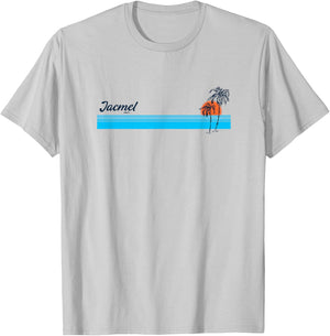 Jacmel Vintage 70s Palm Trees Design T-Shirt - T-Shirt | Ash