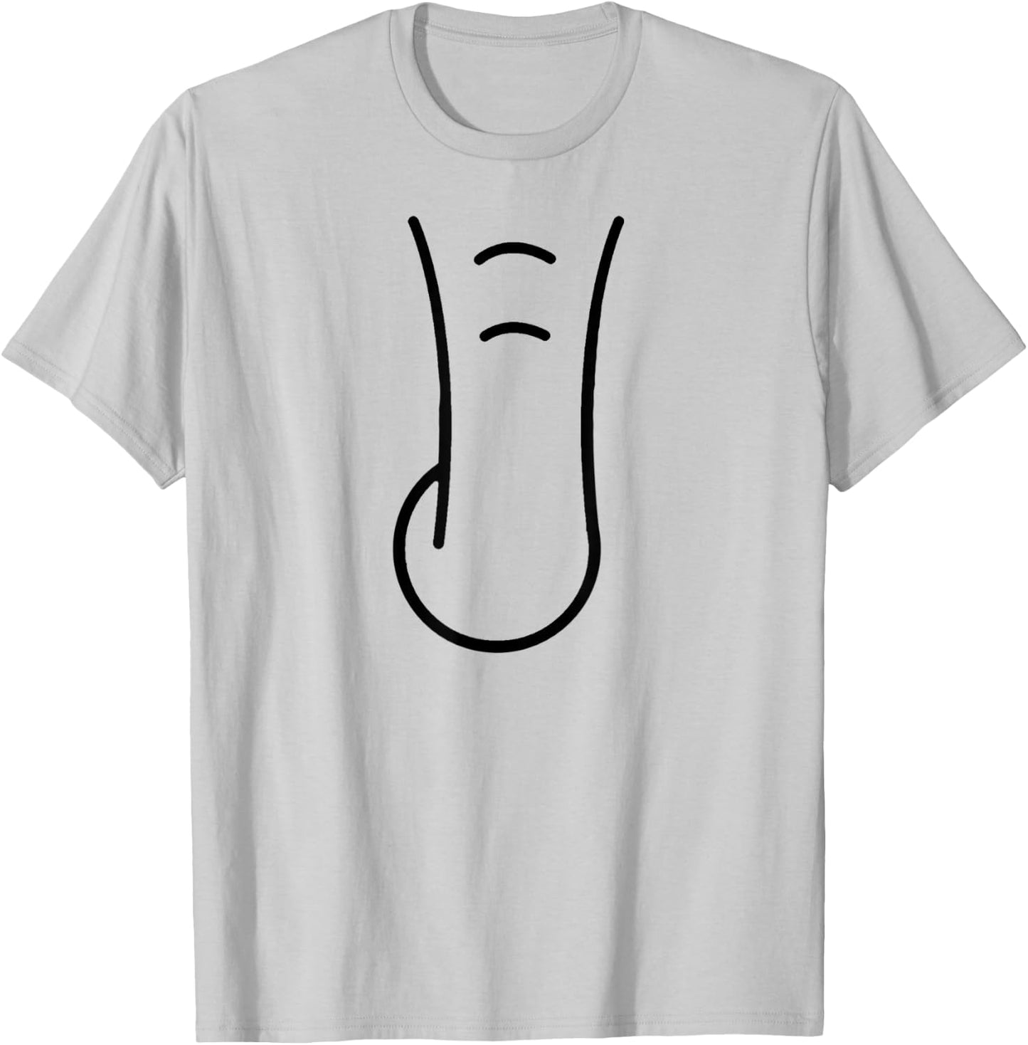 Elephant Trunk Funny Animal Simple Lazy Elephant Costume T-Shirt - T-Shirt | Ash