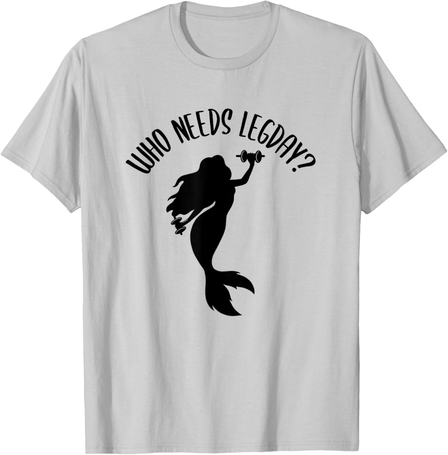Funny Workout Mermaid Gym T-Shirt - T-Shirt | Ash
