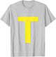 Letter T in Yellow on Green Costume Halloween Party T-Shirt - T-Shirt | Ash