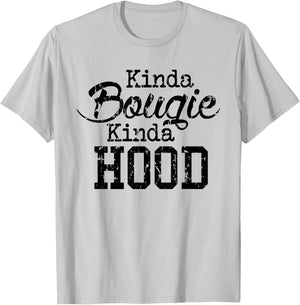 Kinda Bougie Kinda Hood Black History Month Pride T Shirt T-Shirt - T-Shirt | Ash
