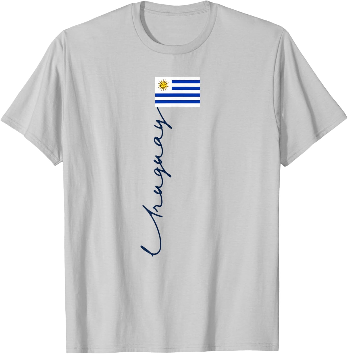 Uruguay Flag Pole Patriotic Signature Flag T-Shirt - T-Shirt | Ash