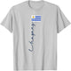Uruguay Flag Pole Patriotic Signature Flag T-Shirt - T-Shirt | Ash