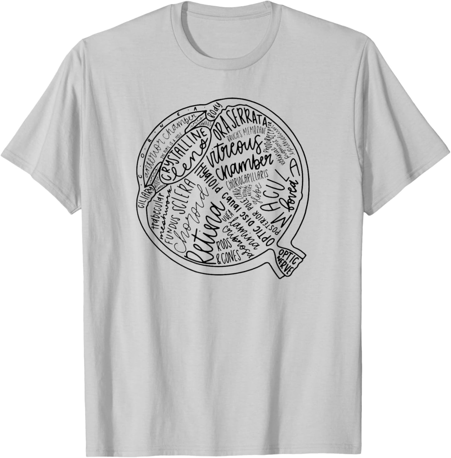 Eyeball Anatomy - Eye- Ophthalmic T-Shirt - T-Shirt | Ash