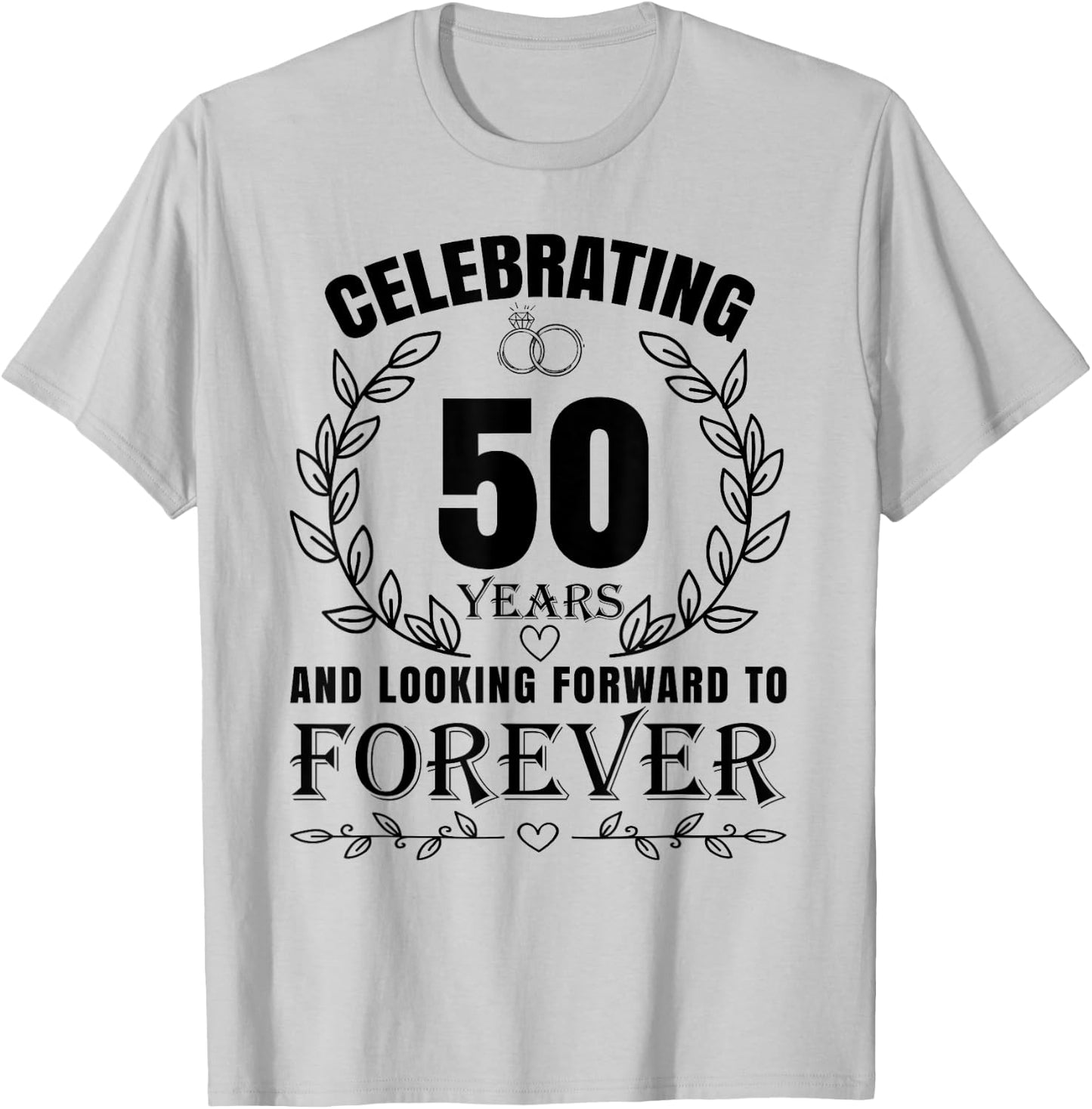 Cute 50th Wedding Anniversary for Couples Married 50 year T-Shirt - T-Shirt | Ash